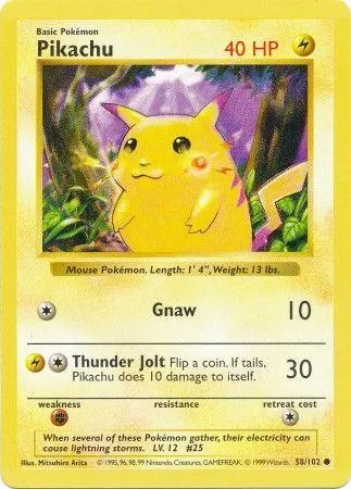 Pikachu #58 (Red Cheeks (Shadowless))