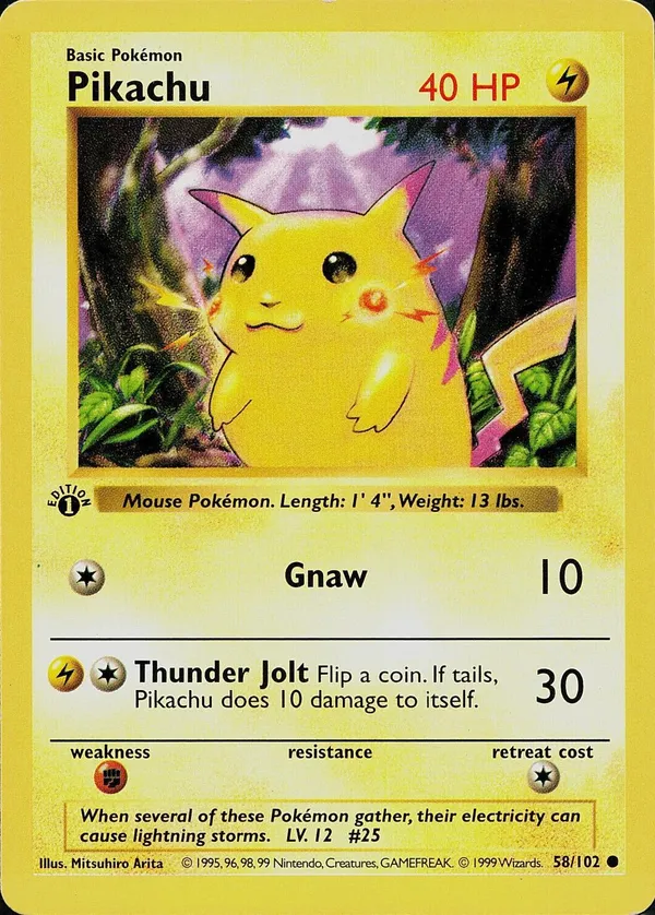 Pikachu #58 (Red Cheeks (1st Edition))