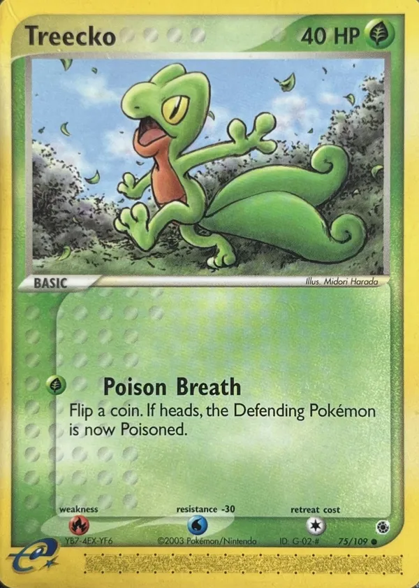Treecko #75 (Serial YB7-4EX-YF6)