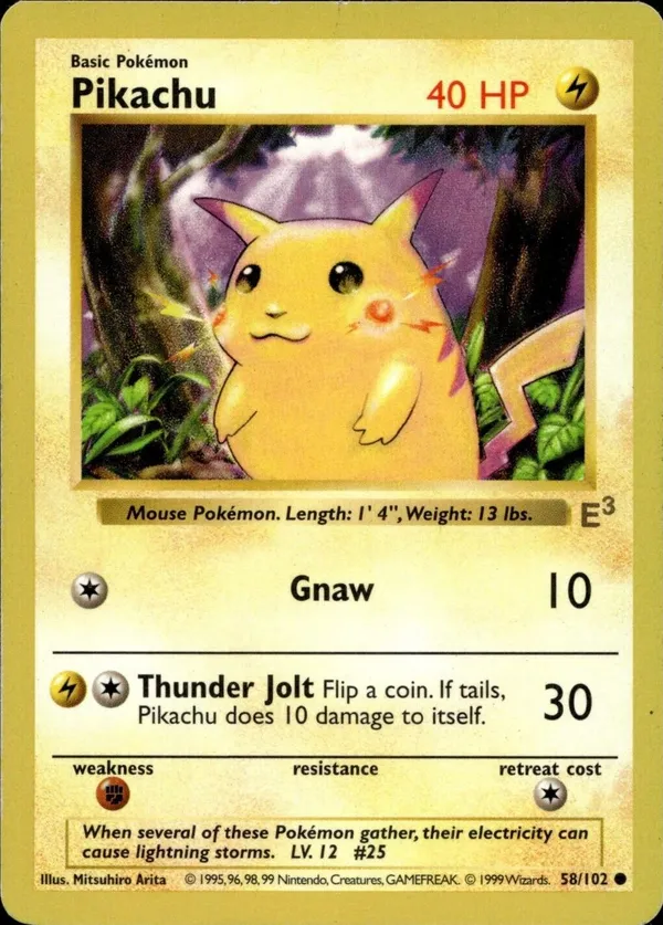 Pikachu #58 (E3-stamp (Red Cheeks))
