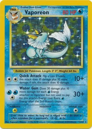Vaporeon #12 (No Set Symbol)